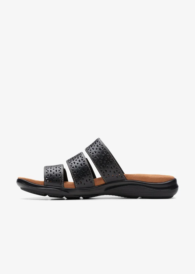 Clarks Womens Black Kitly Walk Leather Standard