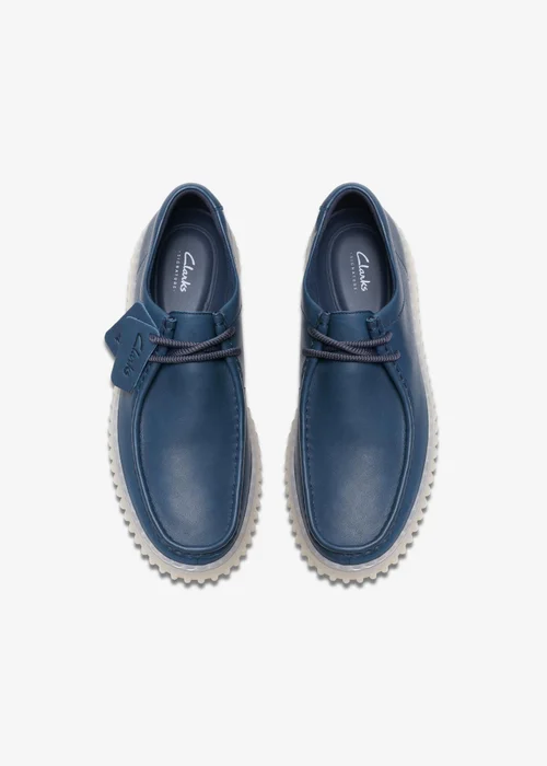 Clarks Mens Blue Torhill Lo Leather Standard - 6 Image 6