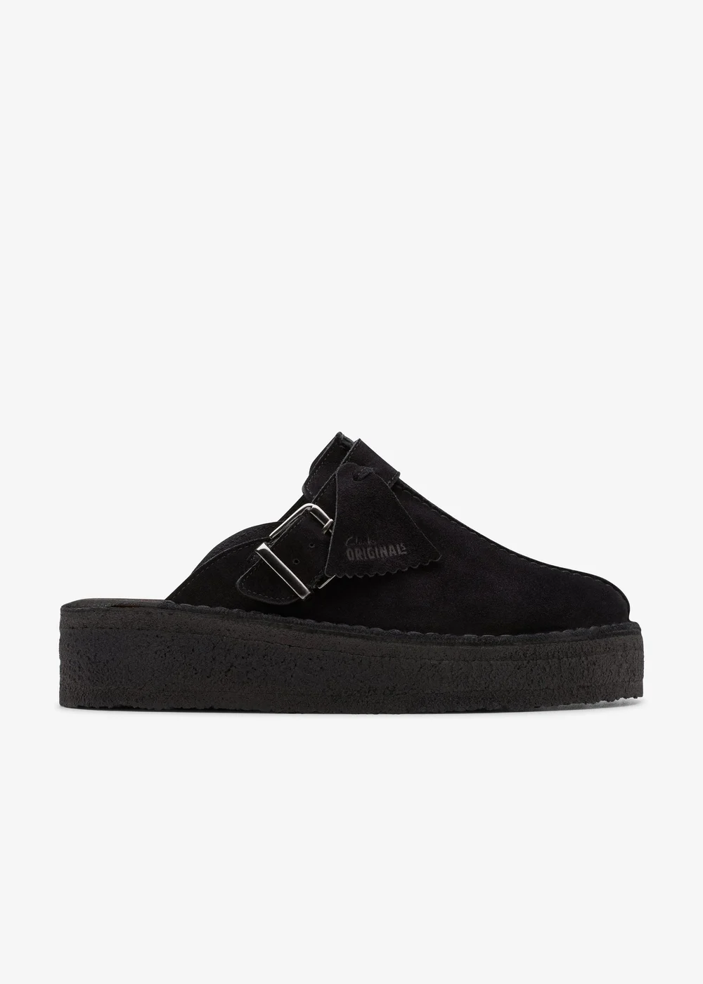 Clarks Originals Womens Black Trek Wedge Mule Suede Standard - 4 Image 1