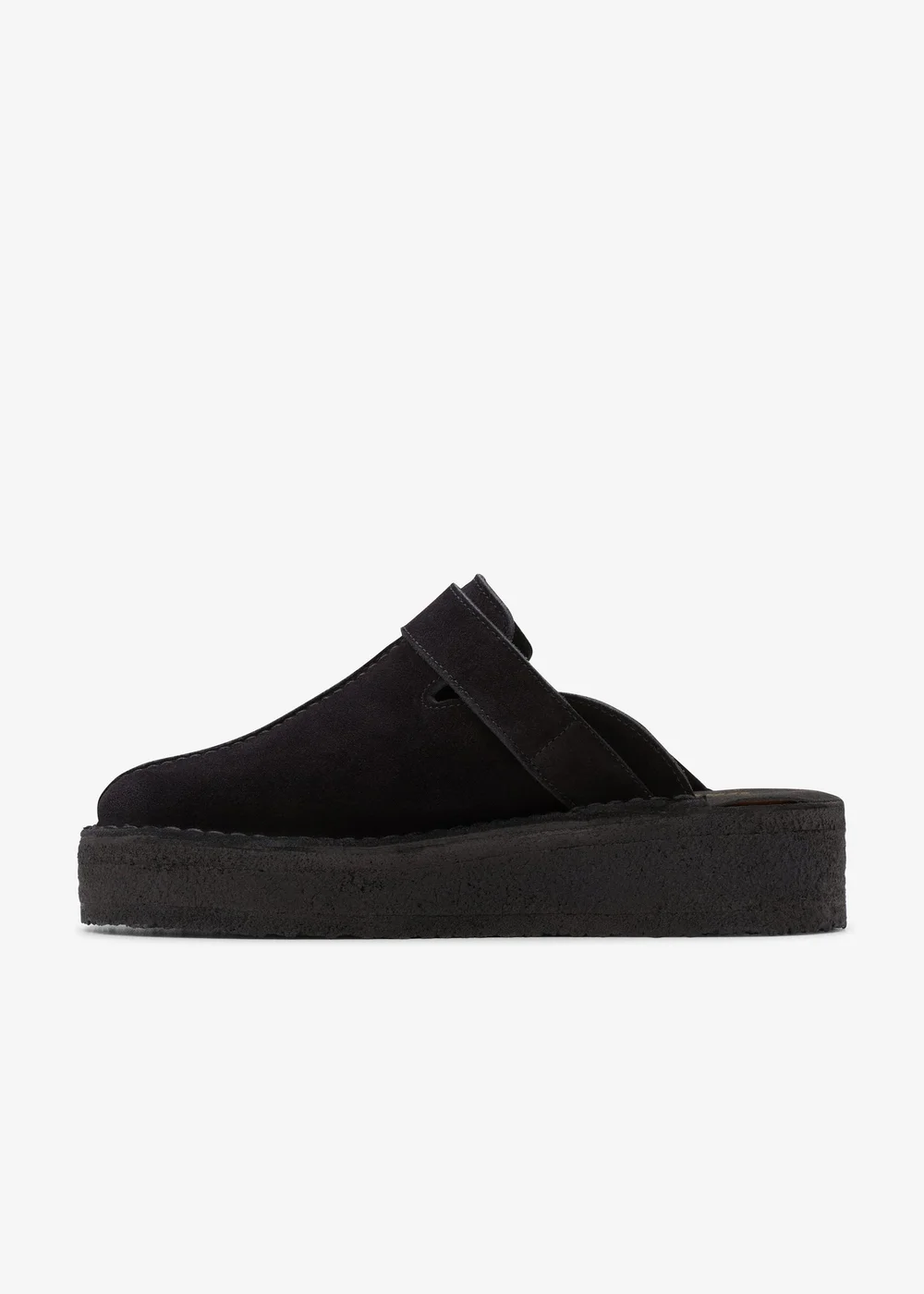 Clarks Originals Womens Black Trek Wedge Mule Suede Standard - 4 Image 2