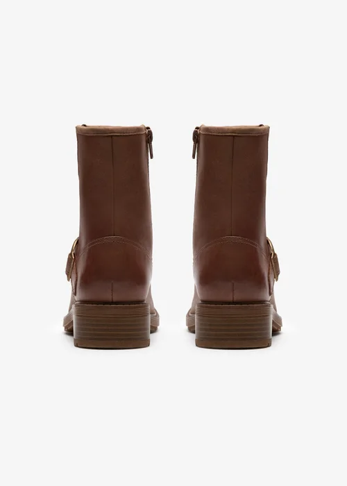 Clarks Womens Brown Hearth Cross Leather Standard - 3.5 Image 5