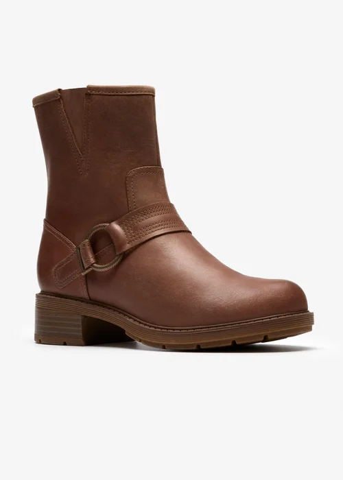 Clarks Womens Brown Hearth Cross Leather Standard - 3.5 Image 4