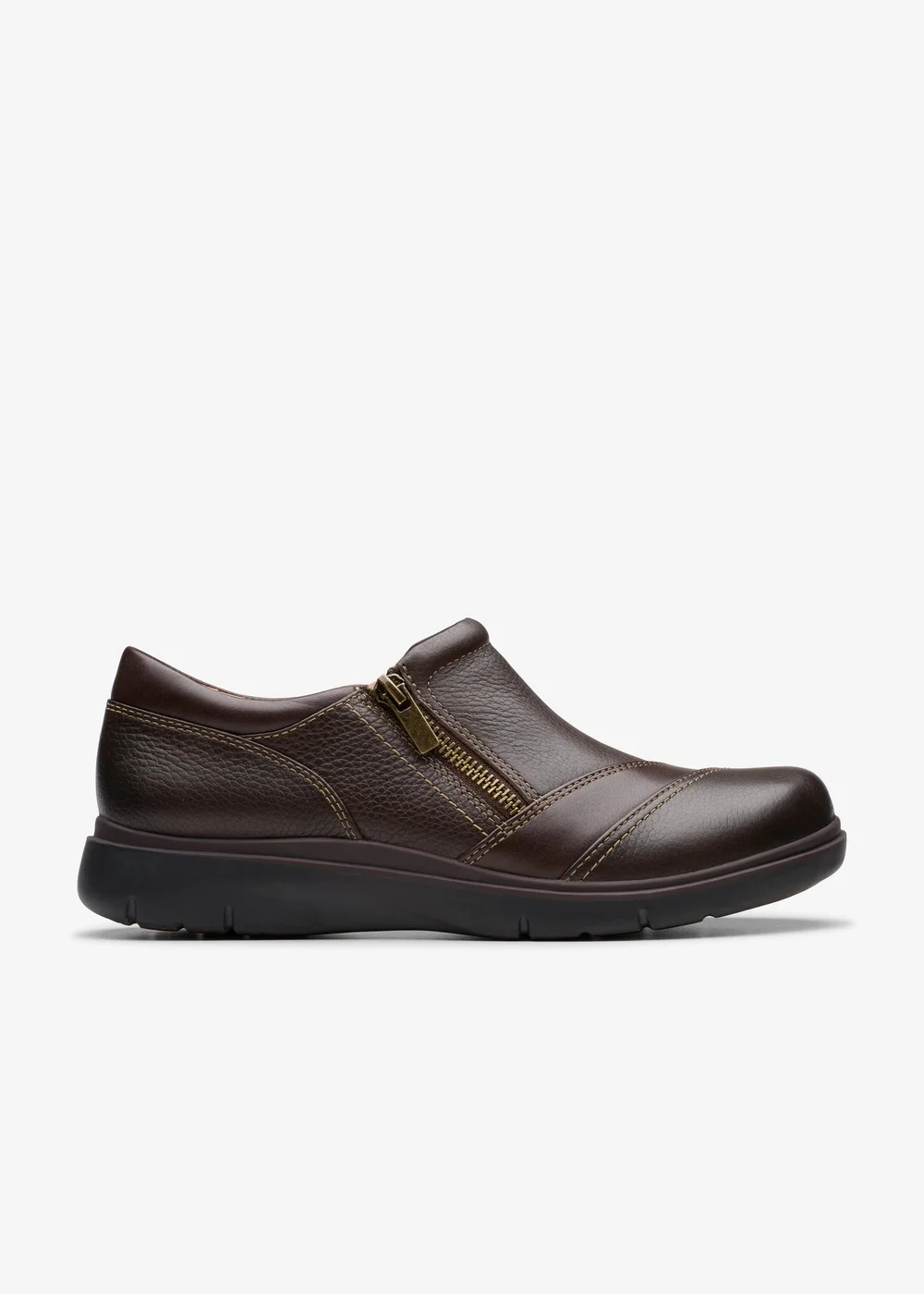Clarks Womens Brown Certina Pure Leather Wide - 4.5 Image 1