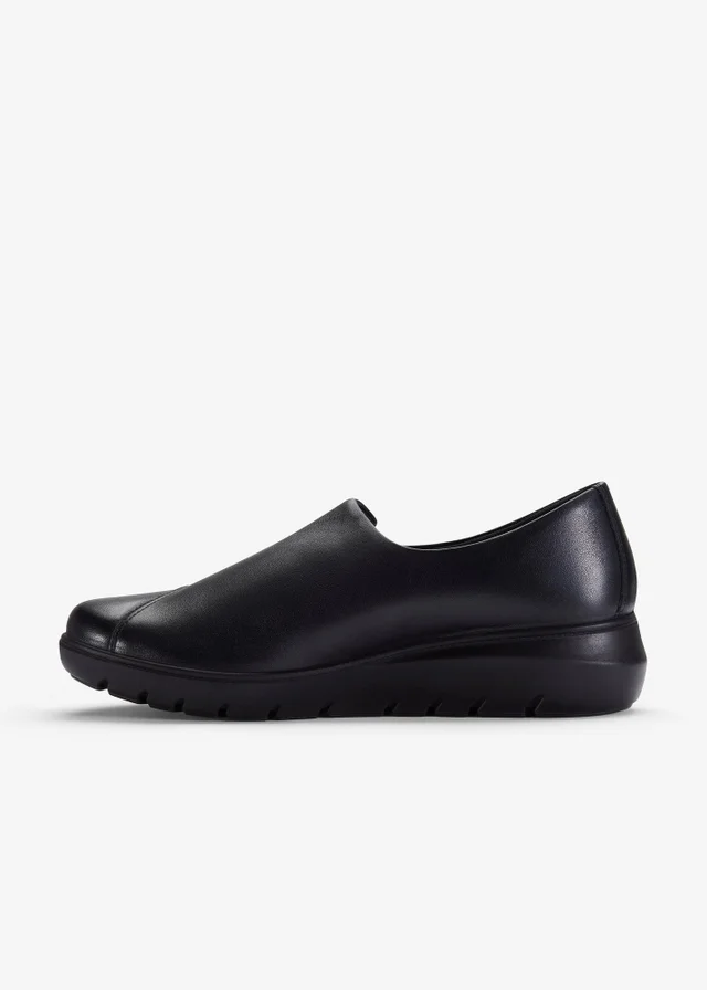 Clarks Womens Black Un Bay Step Leather Standard