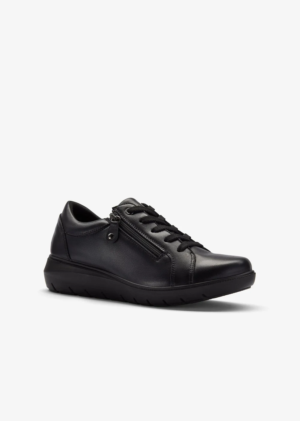 Clarks Womens Black Un Bay Lace Leather Standard - 6 Image 5
