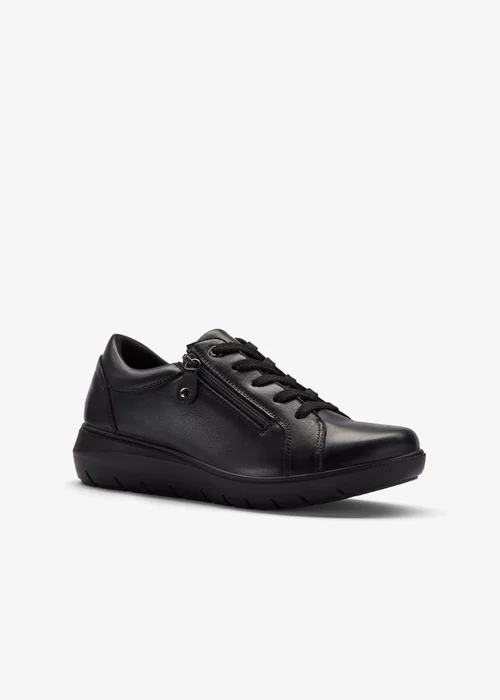 Clarks Womens Black Un Bay Lace Leather Standard - 6 Image 5