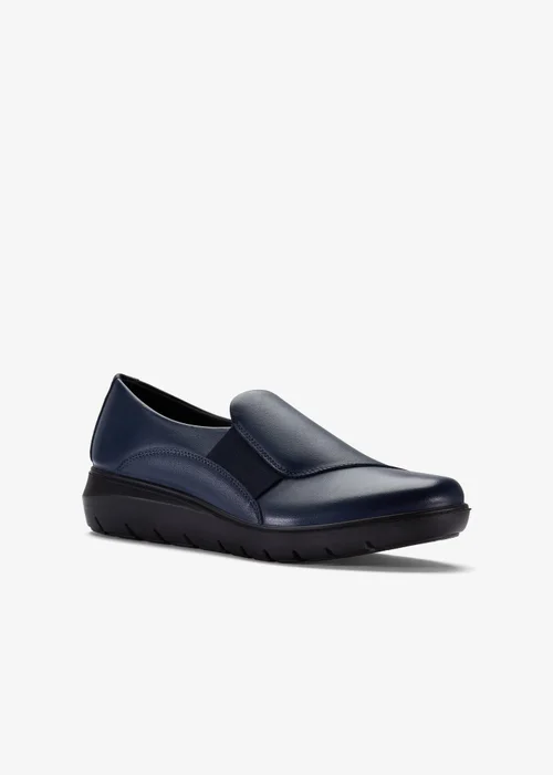 Clarks Womens Blue Un Bay Step Leather Standard - 6 Image 5
