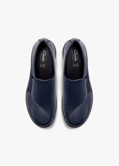 Clarks Womens Blue Un Bay Step Leather Standard - 6 Image 6