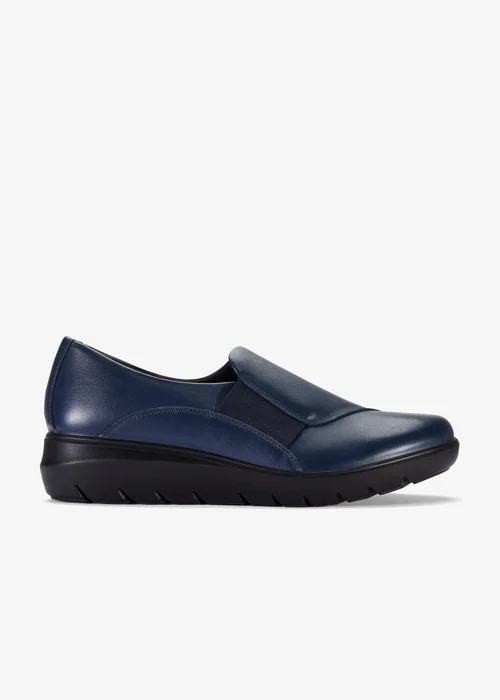 Clarks Womens Blue Un Bay Step Leather Standard - 6 Image 1