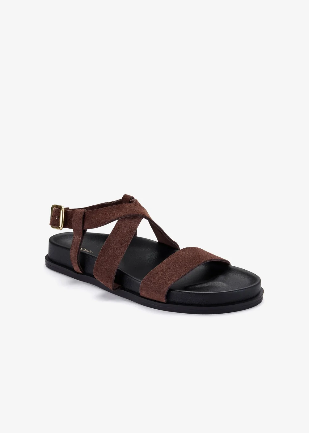 Clarks Womens Brown Zarlea Strap Suede Standard - 4 Image 4