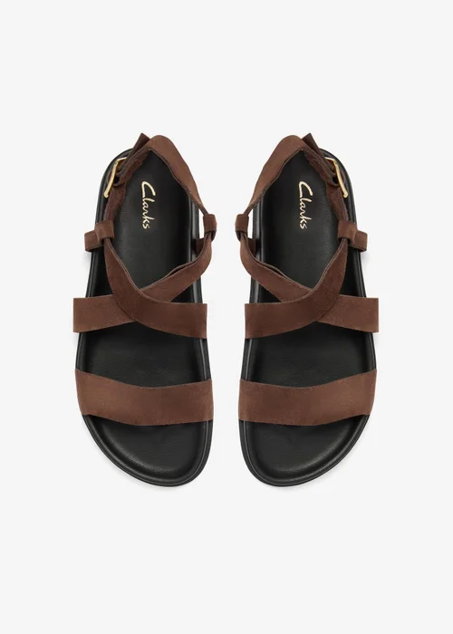 Clarks Womens Brown Zarlea Strap Suede Standard - 4 Image 6