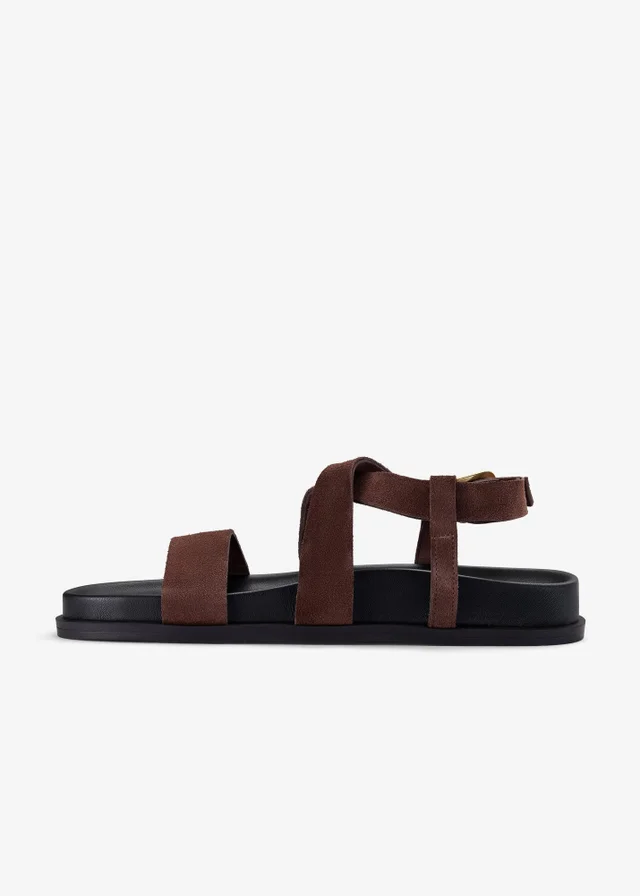 Clarks Womens Brown Zarlea Strap Suede Standard