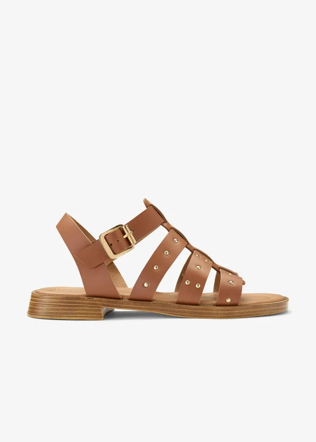 Clarks Womens Brown Tenara Strap Leather Standard