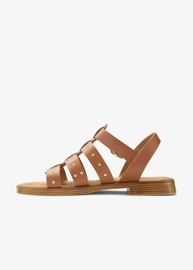 Clarks Womens Brown Tenara Strap Leather Standard