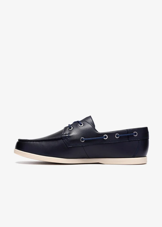 Clarks Mens Blue Ebford Lace Leather Standard