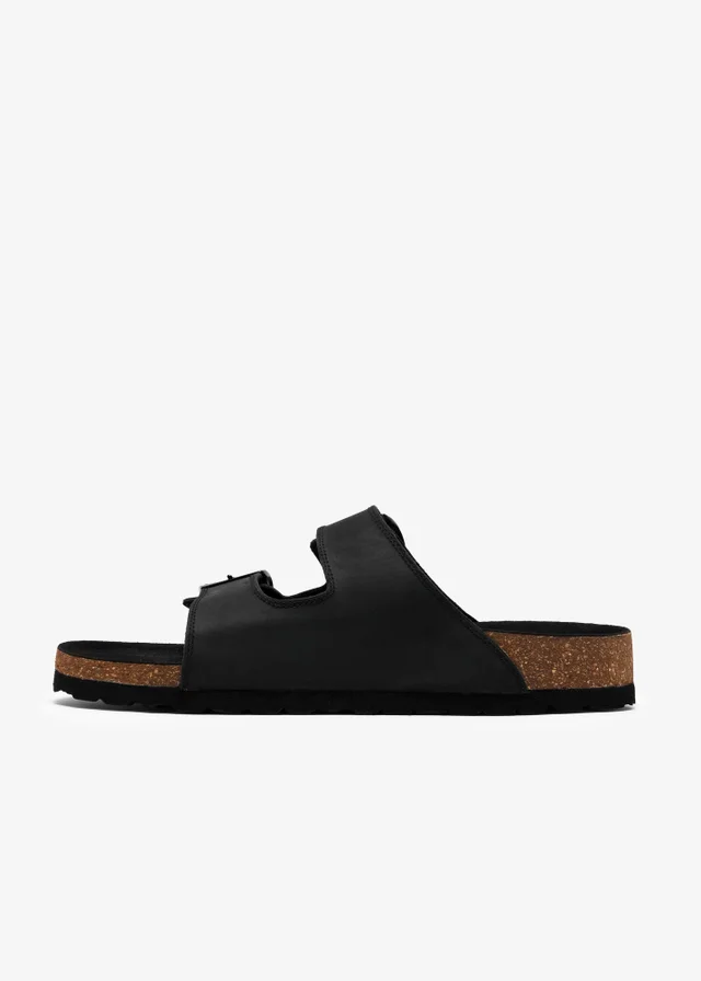 Clarks Mens Black Wembury Strap Leather Standard