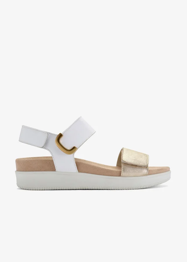 Clarks Womens White Un Sand Strap Leather Standard