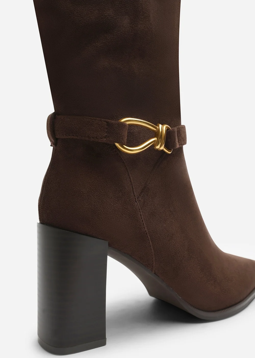 Where's That From Winona Dark Brown Knot Trim Detail Knee High Boots - 4 Image 5