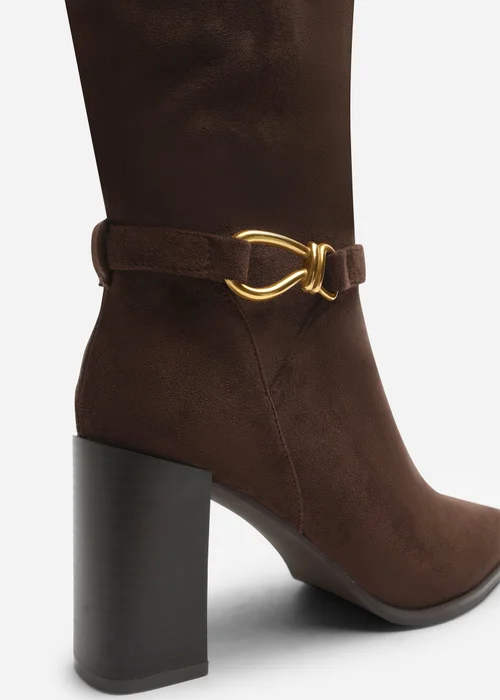 Where's That From Winona Dark Brown Knot Trim Detail Knee High Boots - 7 Image 5