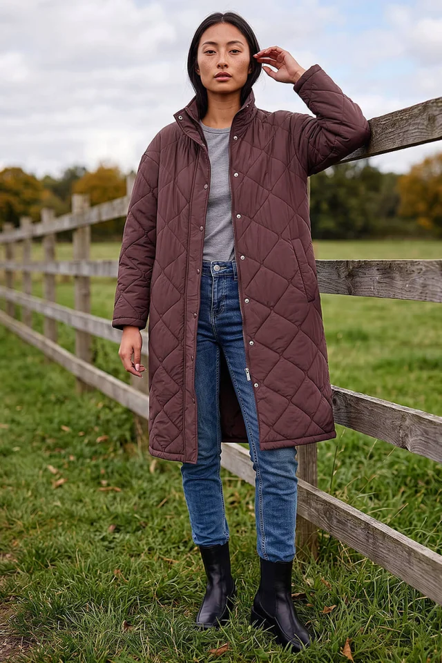 Roman Wine Petite Oversized Puffer Coat