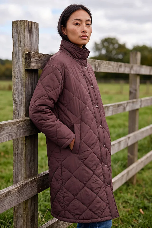 Roman Wine Petite Oversized Puffer Coat
