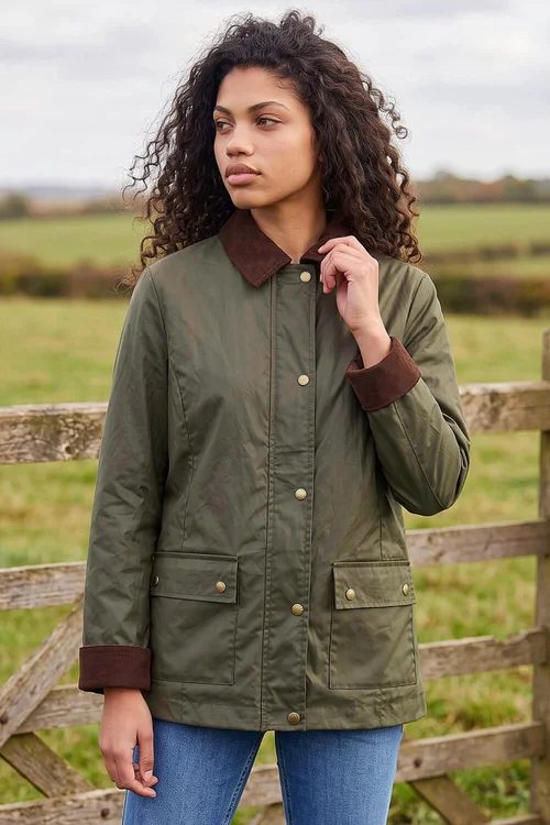 Roman Dark Green Petite Waxed Pocket Coat - 18 Image 3