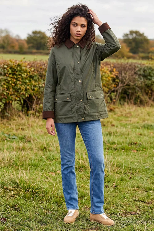Roman Dark Green Petite Waxed Pocket Coat - 18 Image 2