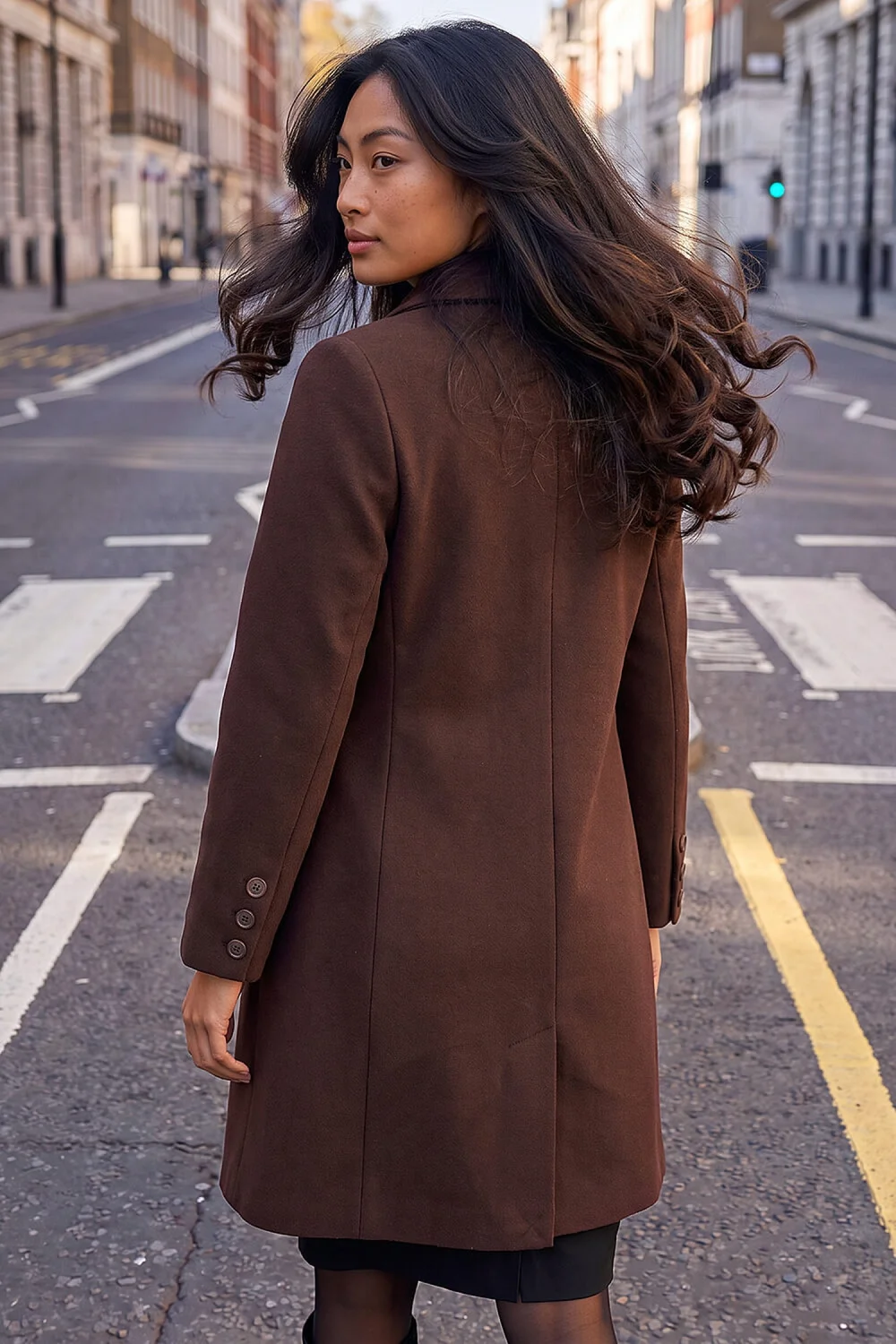 Roman Taupe Petite Collared Button Front Coat - 18 Image 3