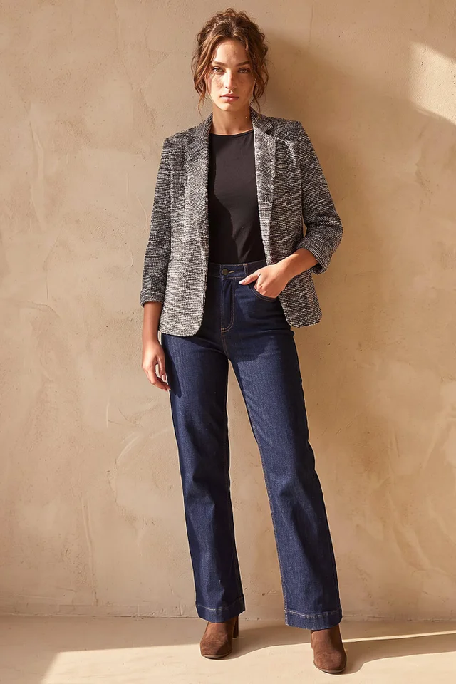 Roman Chocolate Petite Boucle Stretch Blazer