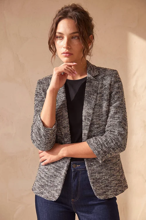 Roman Chocolate Petite Boucle Stretch Blazer - 12 Image 1