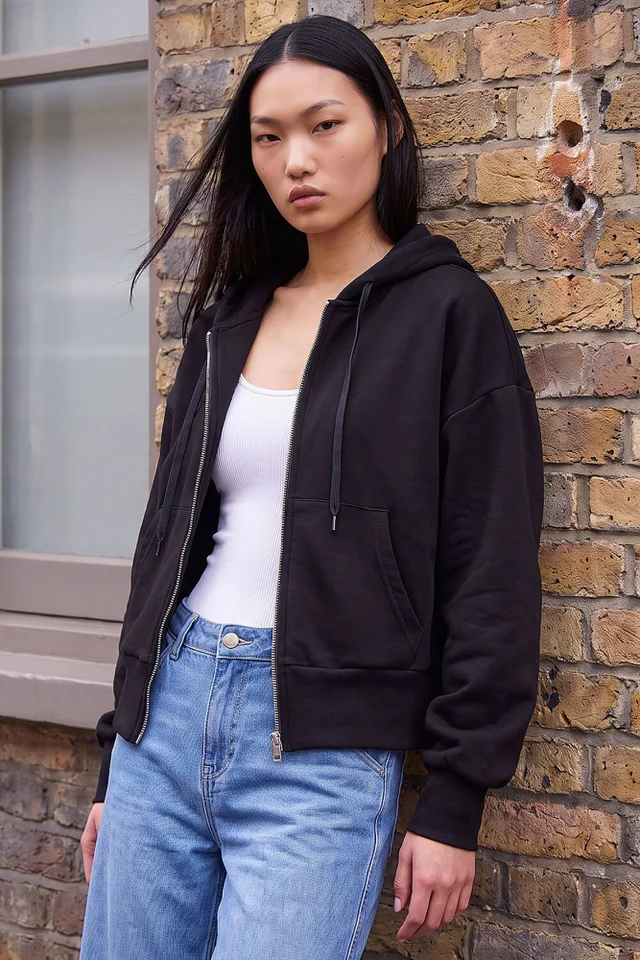 Dusk Black Soft Touch Zip Up Jacket