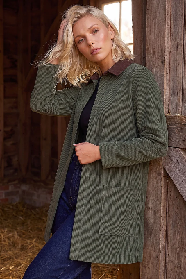 Roman Khaki Petite Cord Jacket