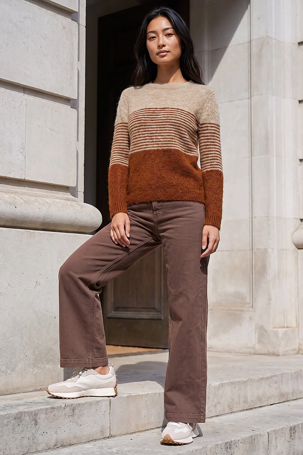 Roman Rust Petite Block Stripe Knit Jumper - 12 Image 2