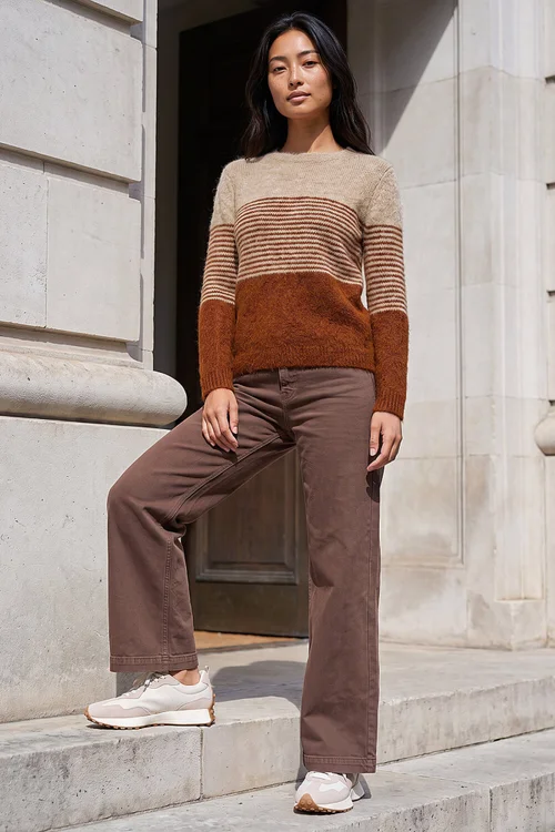 Roman Rust Petite Block Stripe Knit Jumper - 12 Image 2
