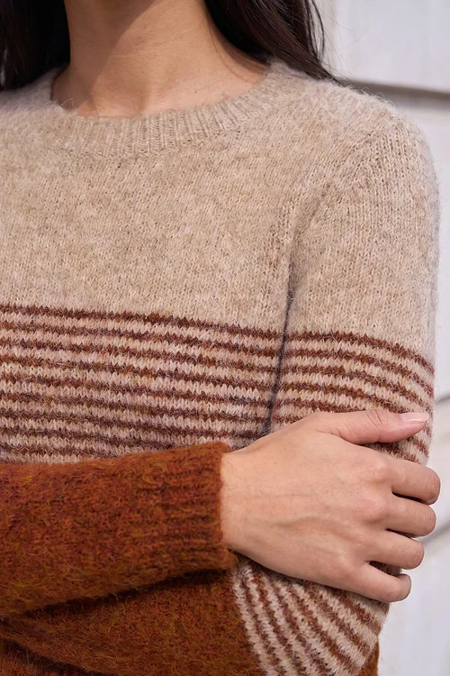 Roman Rust Petite Block Stripe Knit Jumper - 12 Image 4