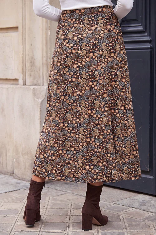 Roman Khaki Woodland Floral Print Skirt - 18 Image 3