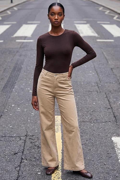 Roman Stone Petite Baby Corduroy Wide Leg Trouser - 10 Image 2