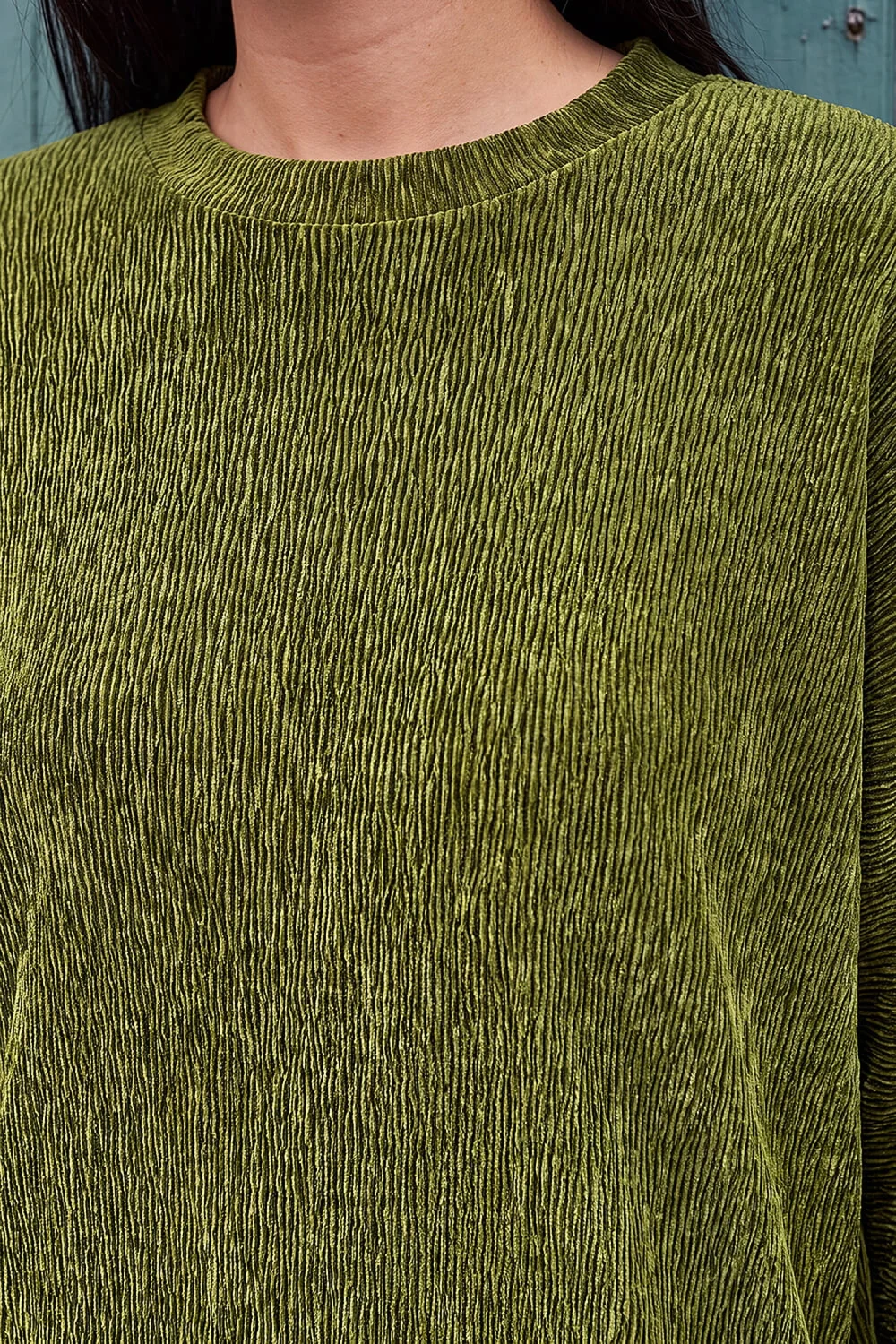 Roman Olive Ribbed High Low Hem Stretch Top - 14 Image 4