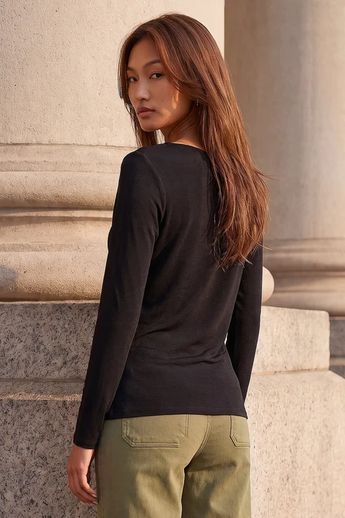 Roman Black Cowl Neck Top - 16 Image 3