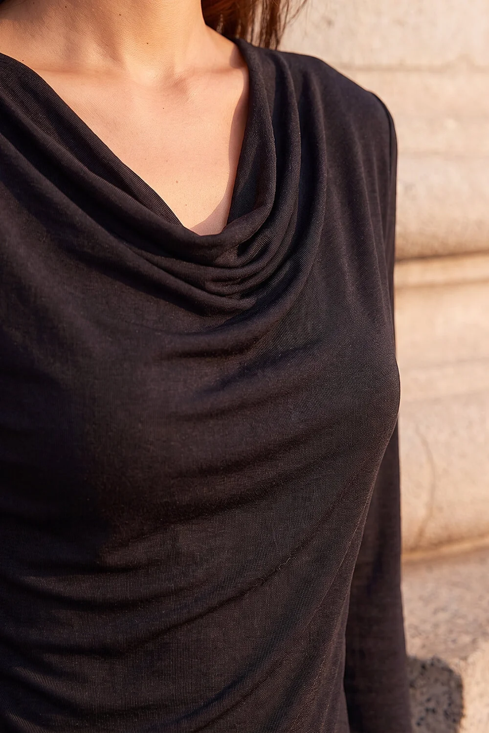Roman Black Cowl Neck Top - 16 Image 4