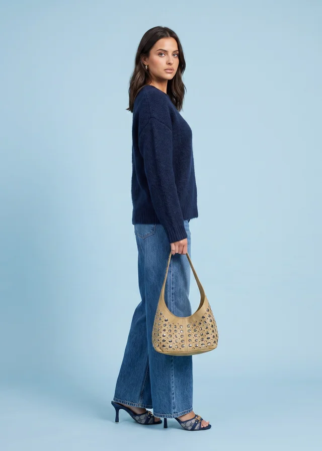 Urban Bliss Navy Wool Blend Longline Jumper