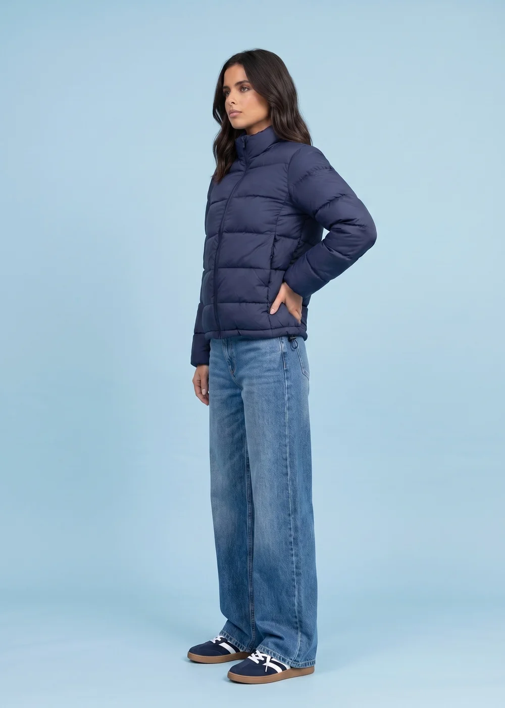 Urban Bliss Navy Compact Puffer Jacket - 8 Image 3