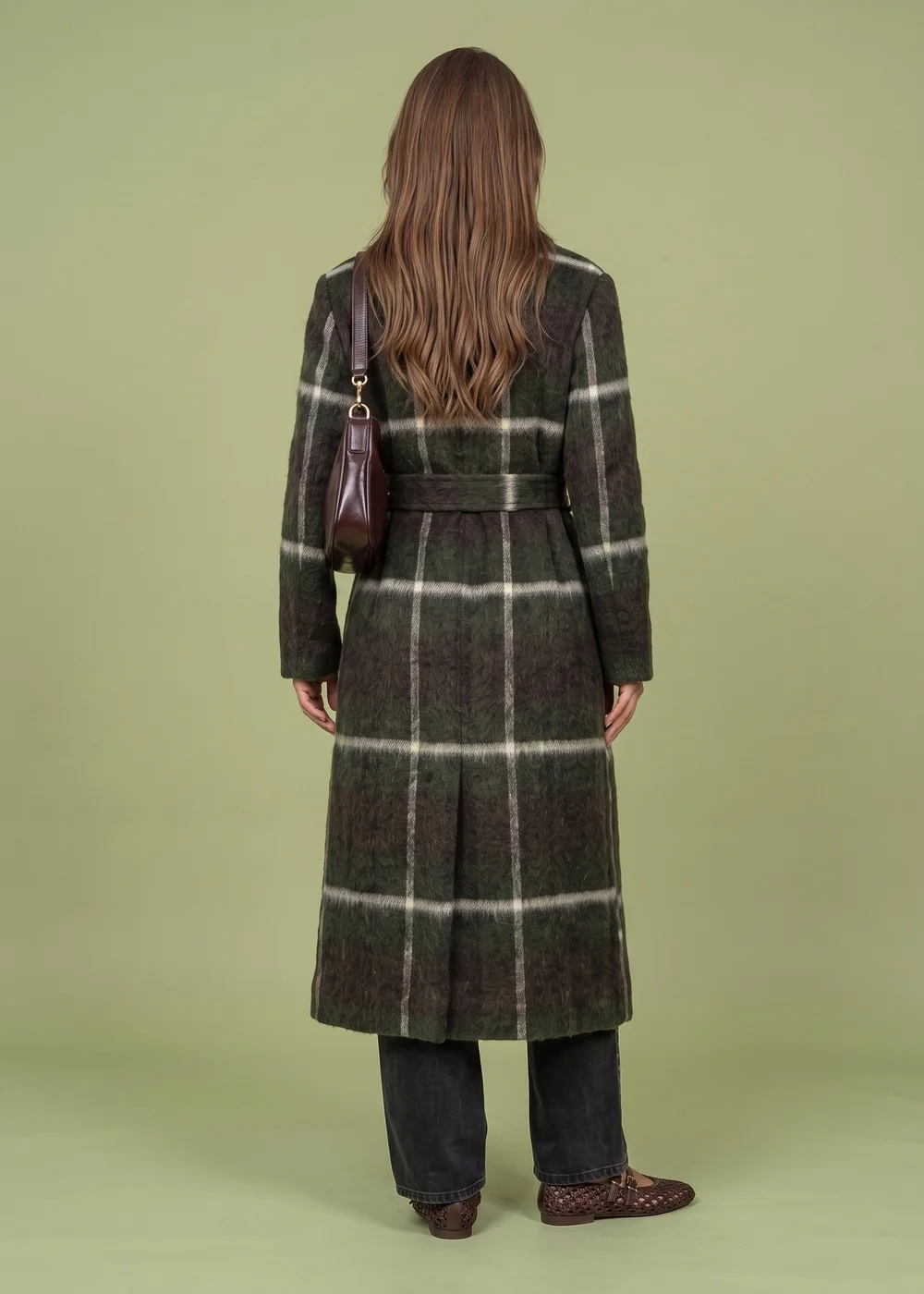 Urban Bliss Green Check Belted Coat - 14 Image 3