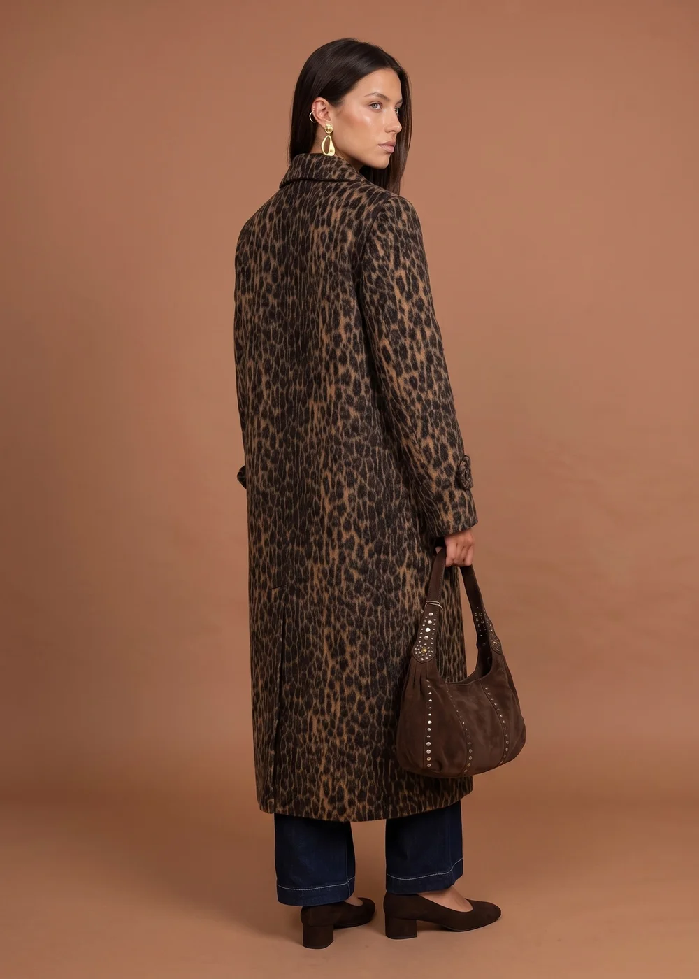 Urban Bliss Brown Leopard Print Formal Coat - 18 Image 3