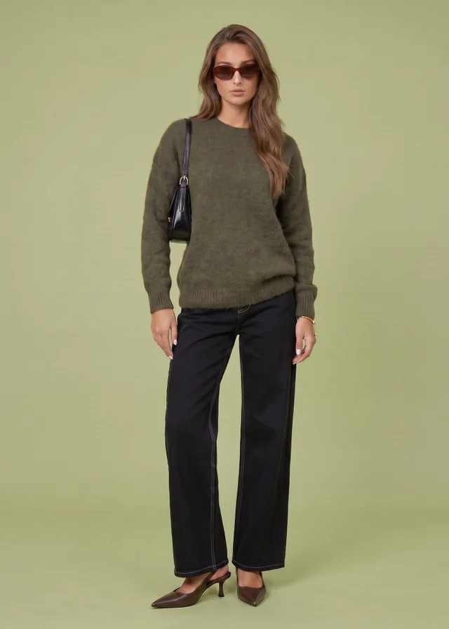 Urban Bliss Khaki Wool Blend Jumper