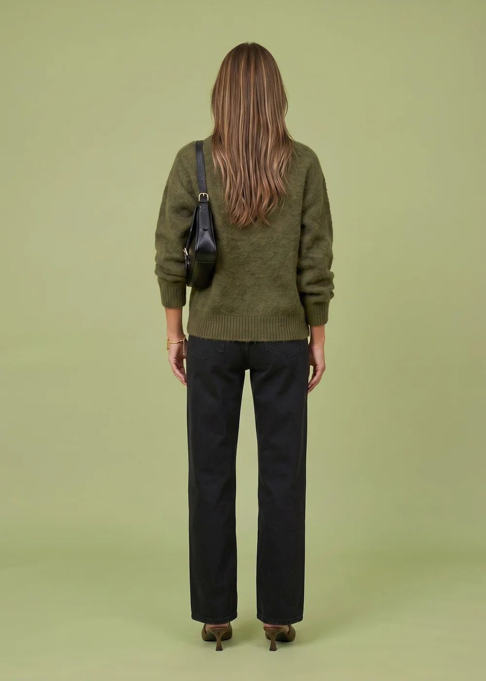 Urban Bliss Khaki Wool Blend Jumper - S Image 3