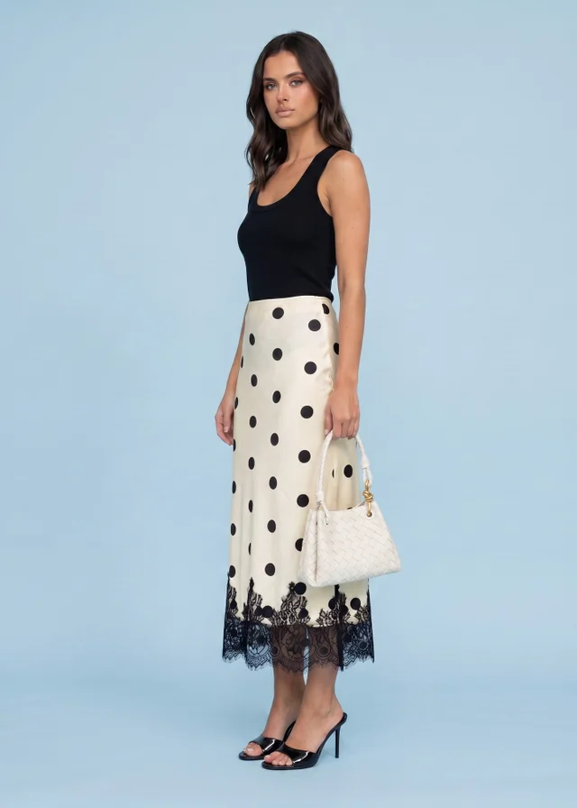 Urban Bliss White Lace Spot Maxi Skirt