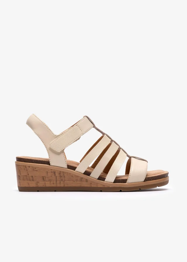 Clarks Womens White Kacha Step Leather Standard