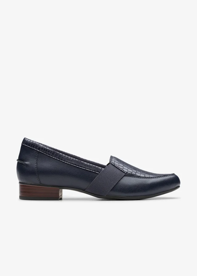 Clarks Womens Blue Juliet Beat Leather Standard