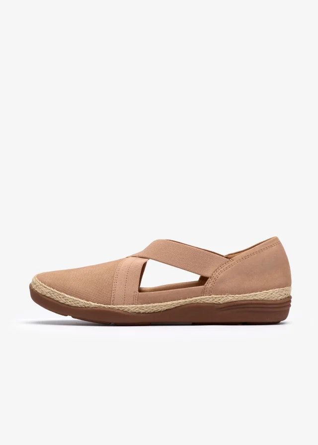 Clarks Womens Beige Elaina Dusk Nubuck Standard